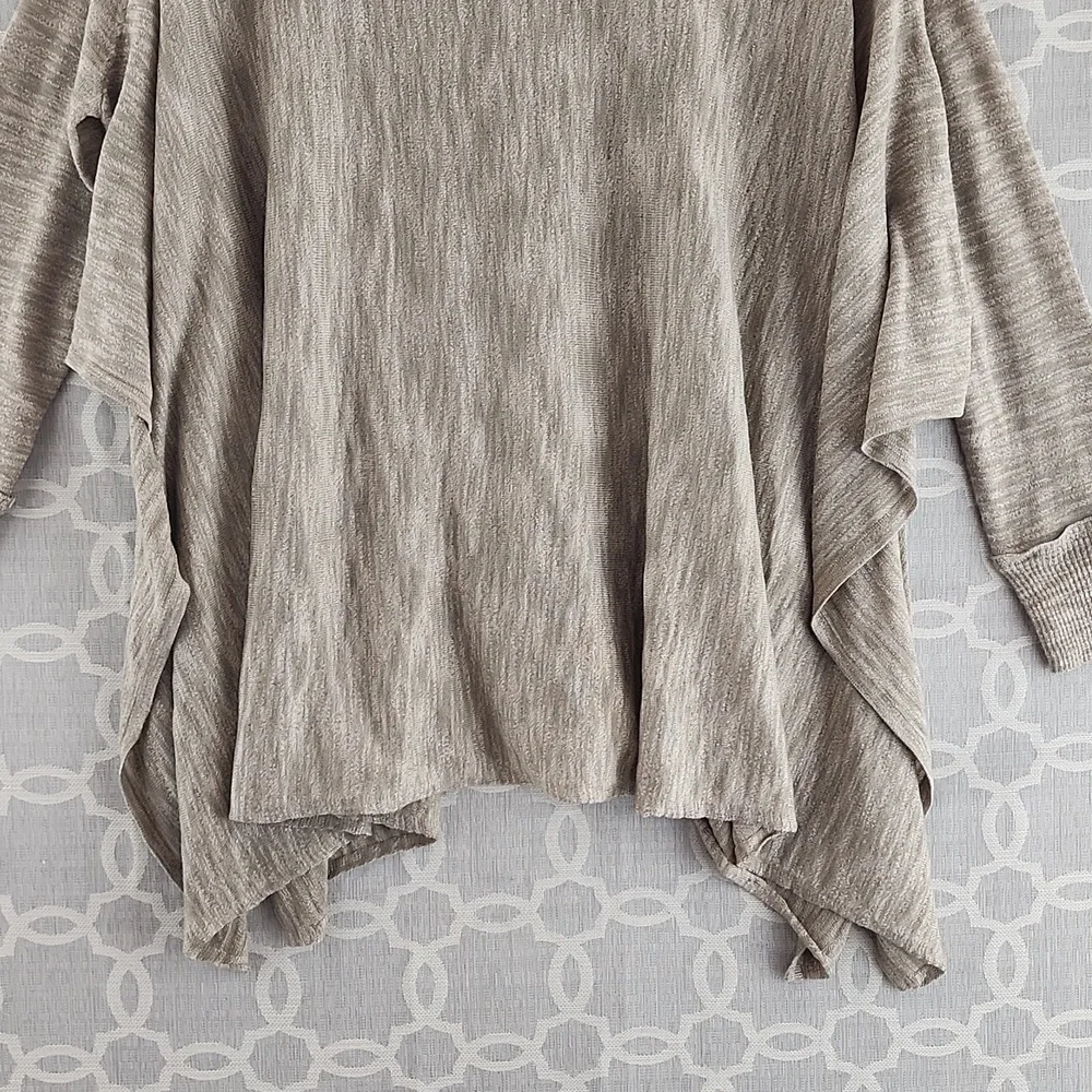 Knox Rose Crew Neck Brown Poncho Sweater Women's S/M